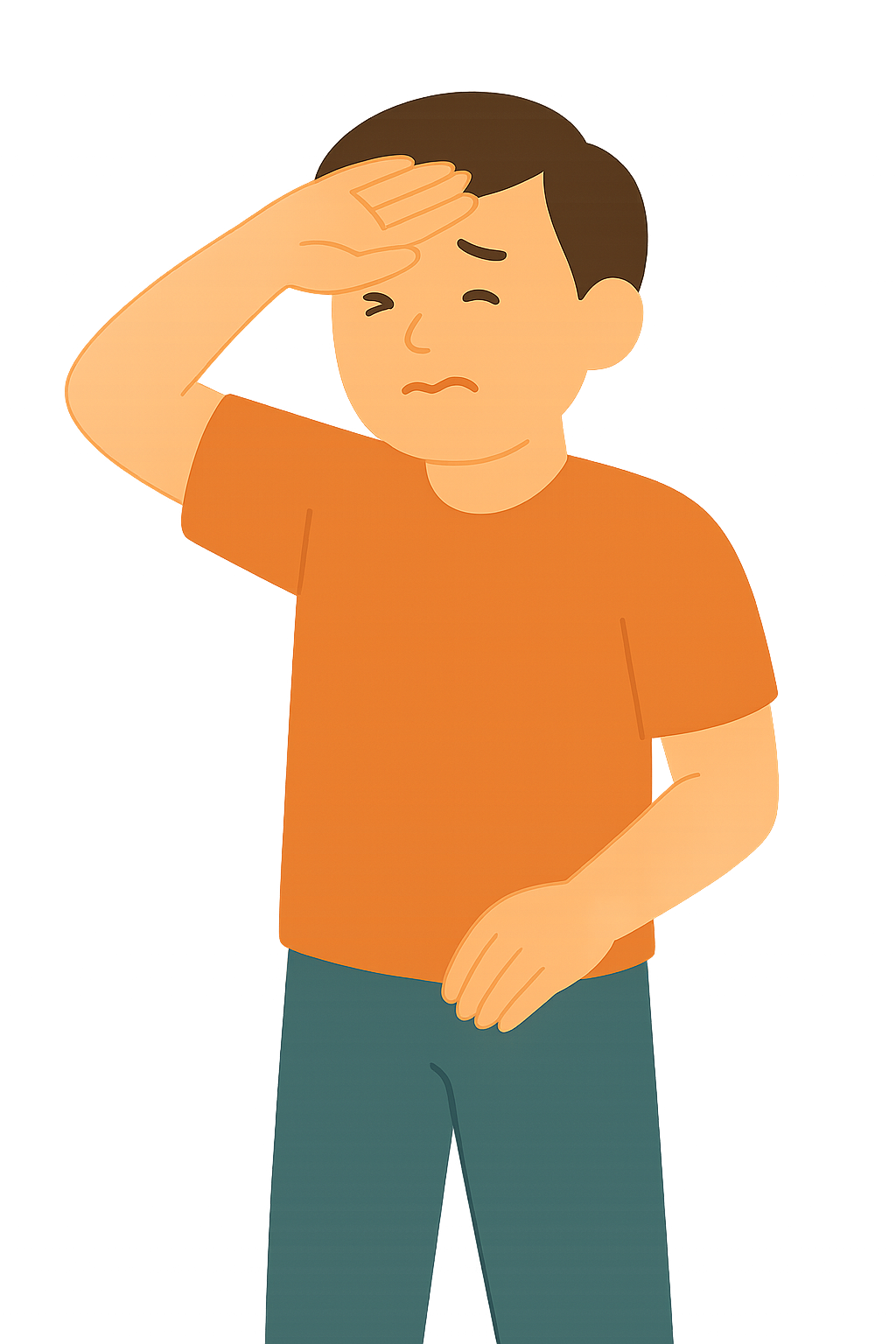 강한햇살에 손으로 얼굴가리는모습