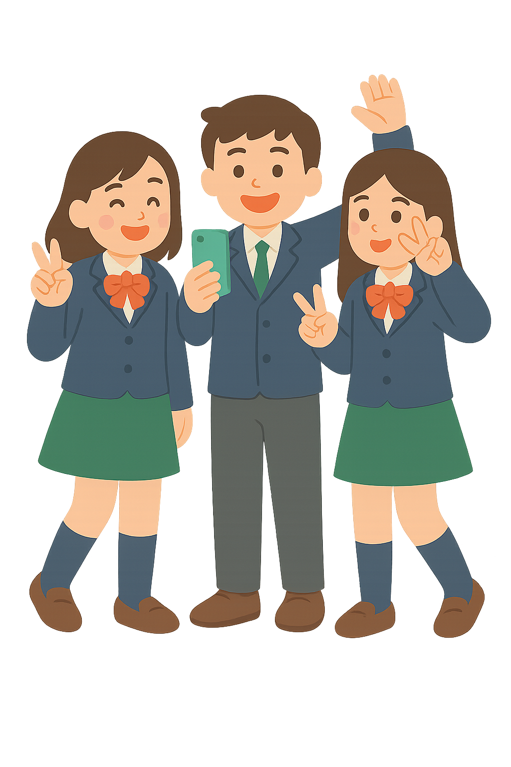 교복입고 사진찍는 친구들