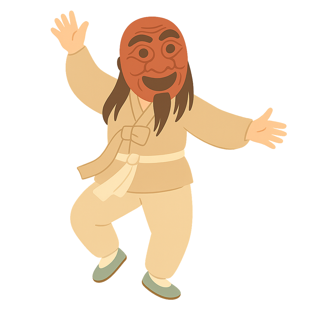 탈쓰고 춤추는 모습