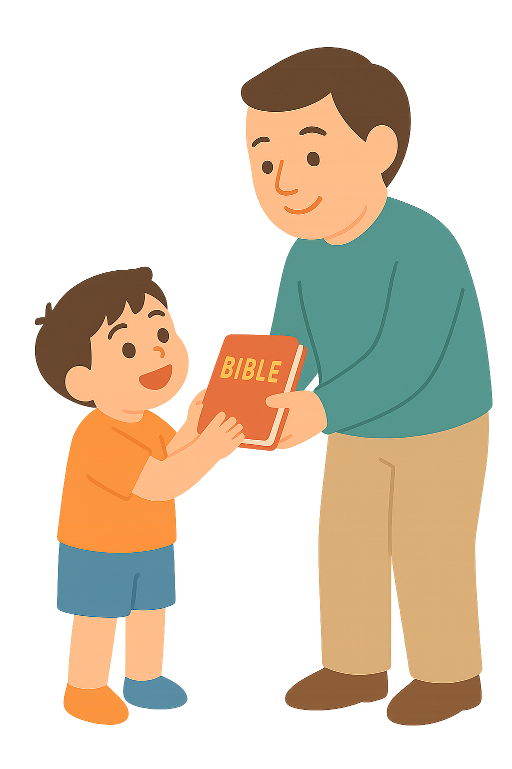 성경책 전달하는 모습