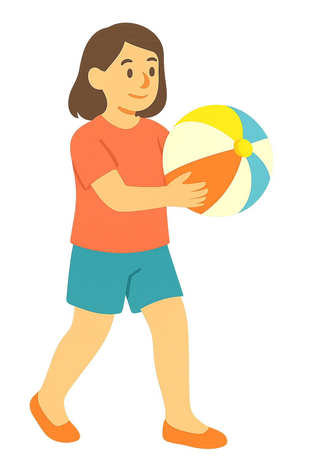 비치볼을 들고있는 모습