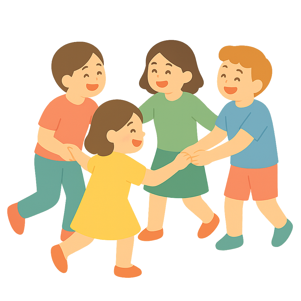 강강술래를 하며 도는 모습들