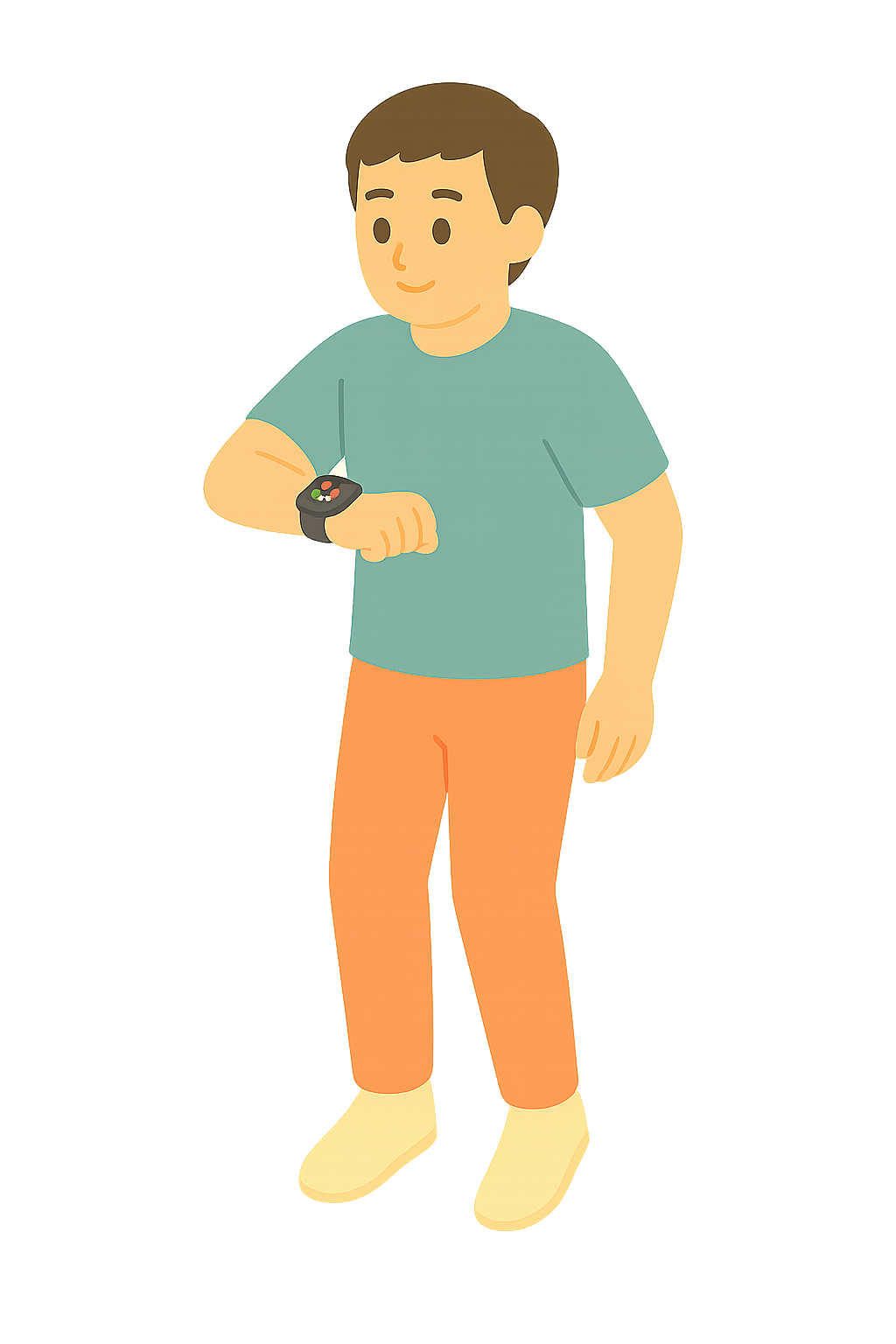 워치로 운동기록하는 모습