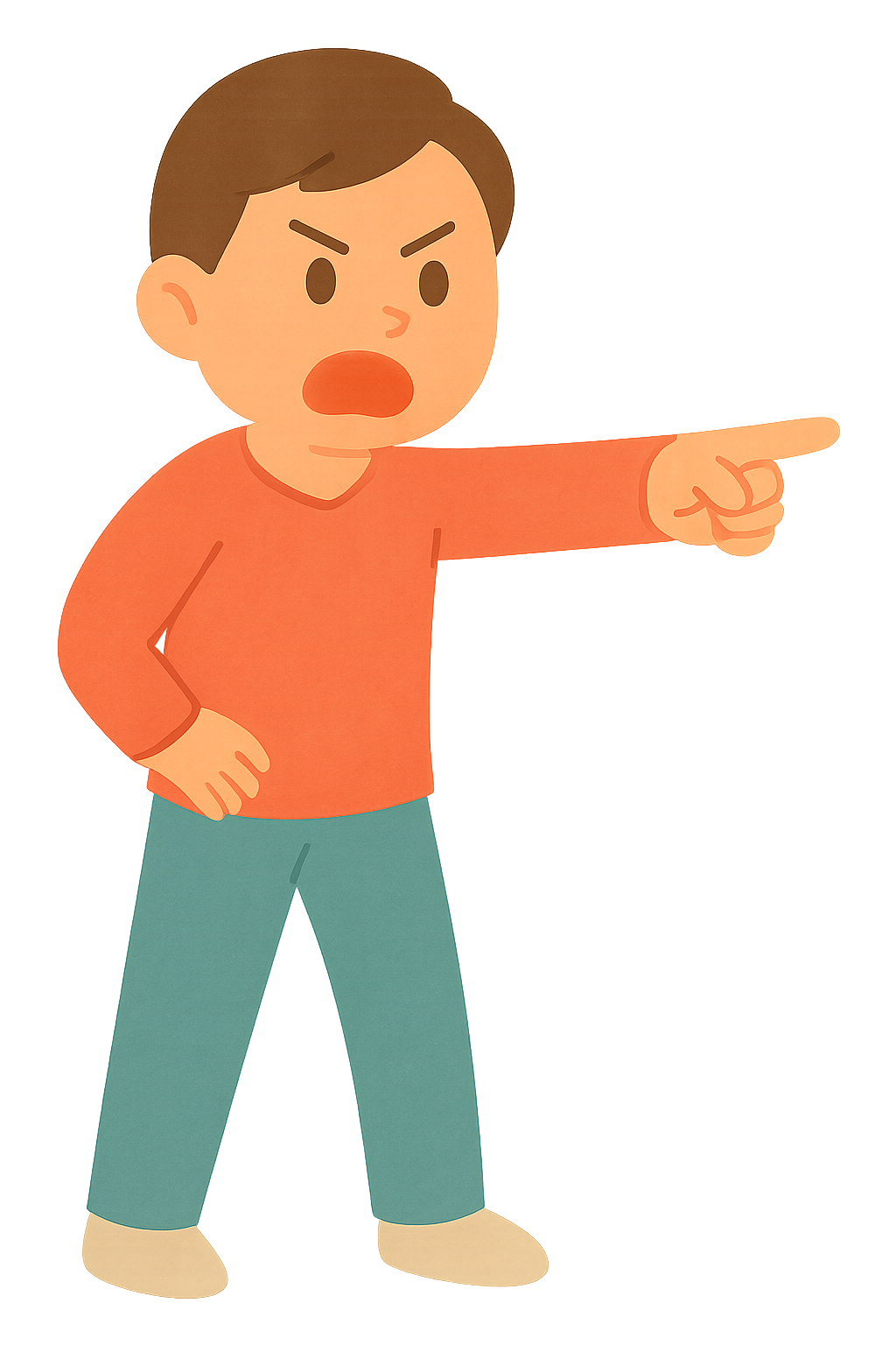 손가락을 가리키며 분노표출