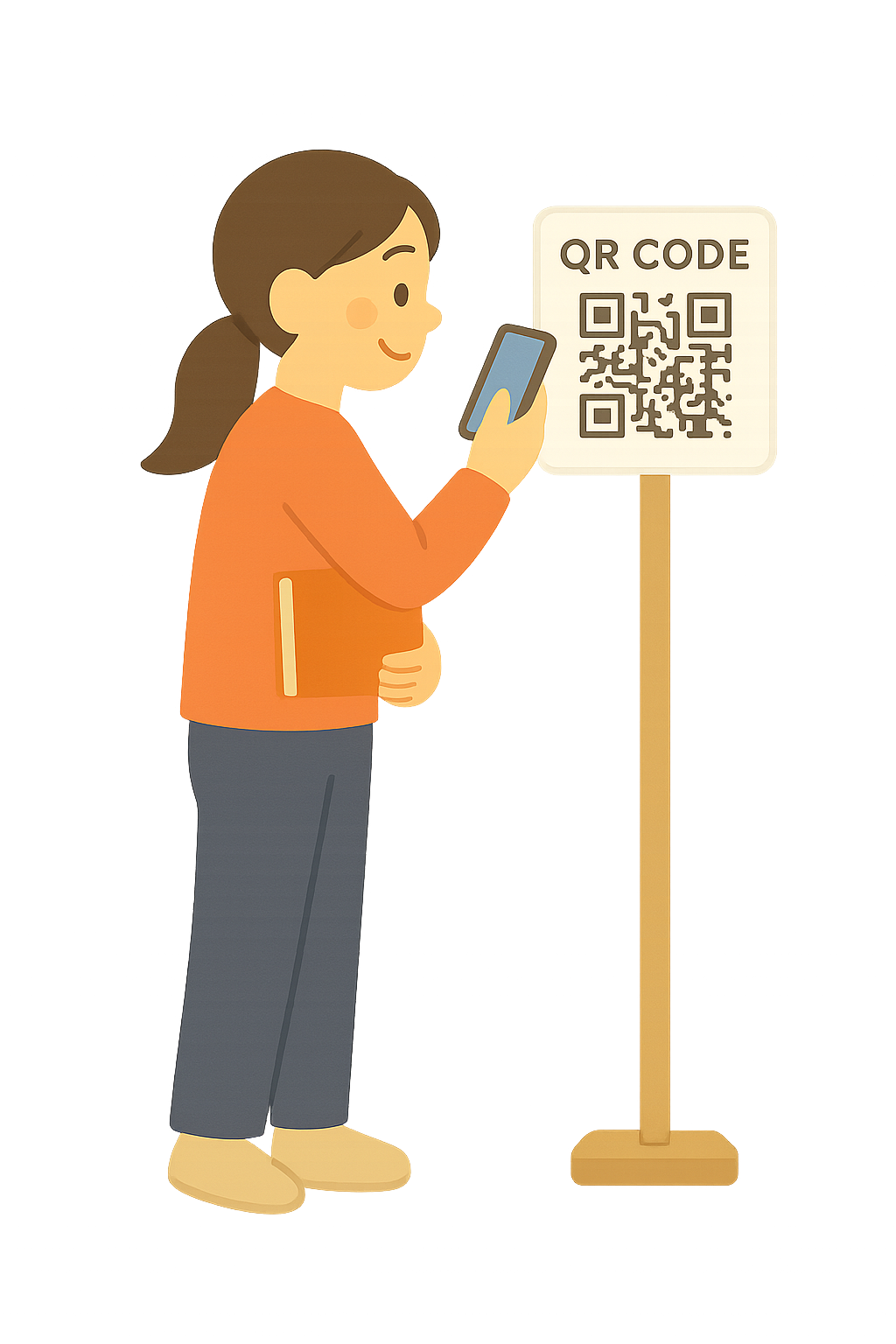 QR코드로 대출하는모습