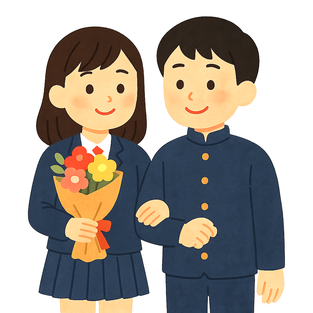 꽃다발들고 친구와 사진찍는모습