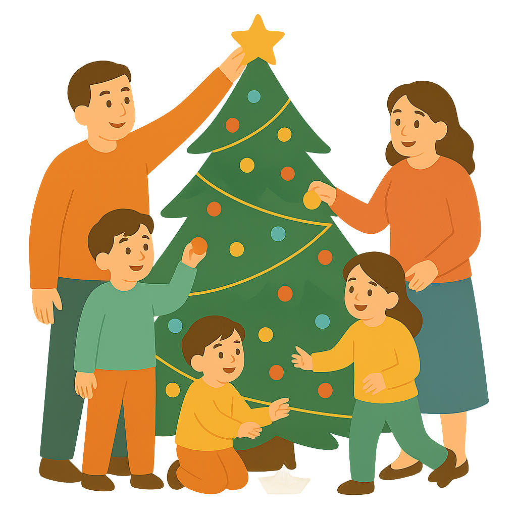 크리스마스 트리장식하는모습