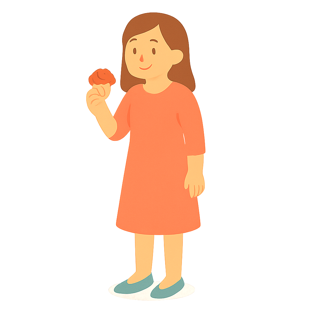 머핀을 들고있는 장면