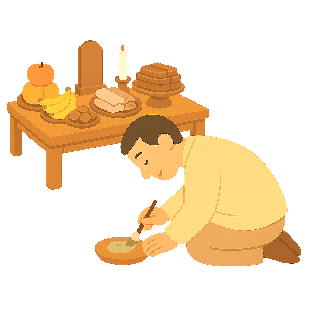 제사지내는 모습