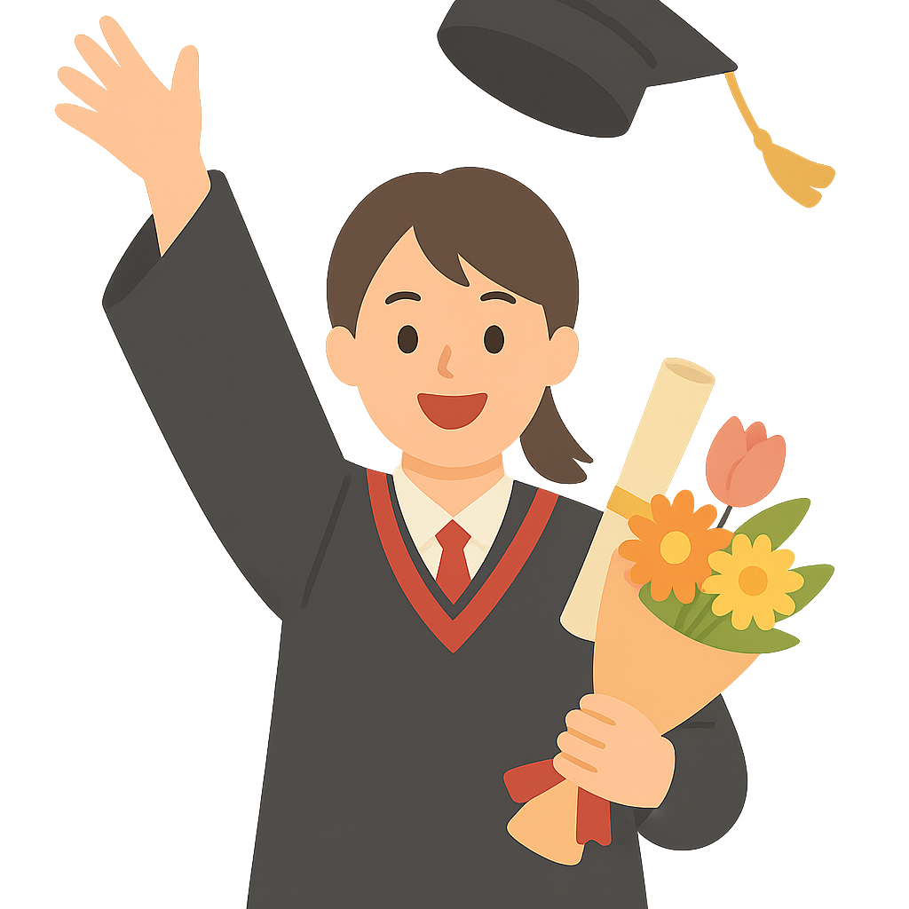 졸업을 만끽 즐거워하는모습