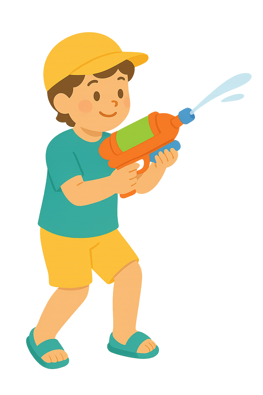 물총을 가지고노는 아이