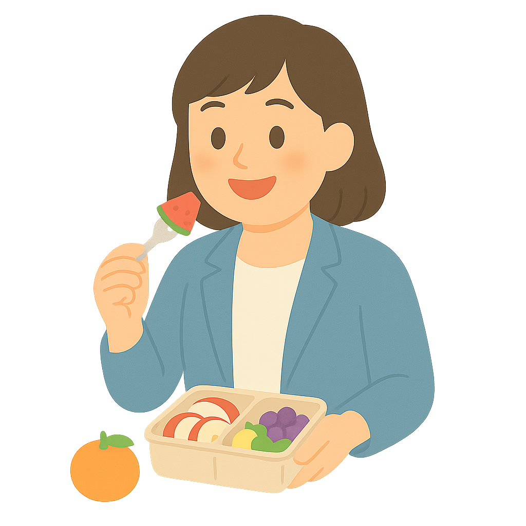 과일로 식사하는 장면