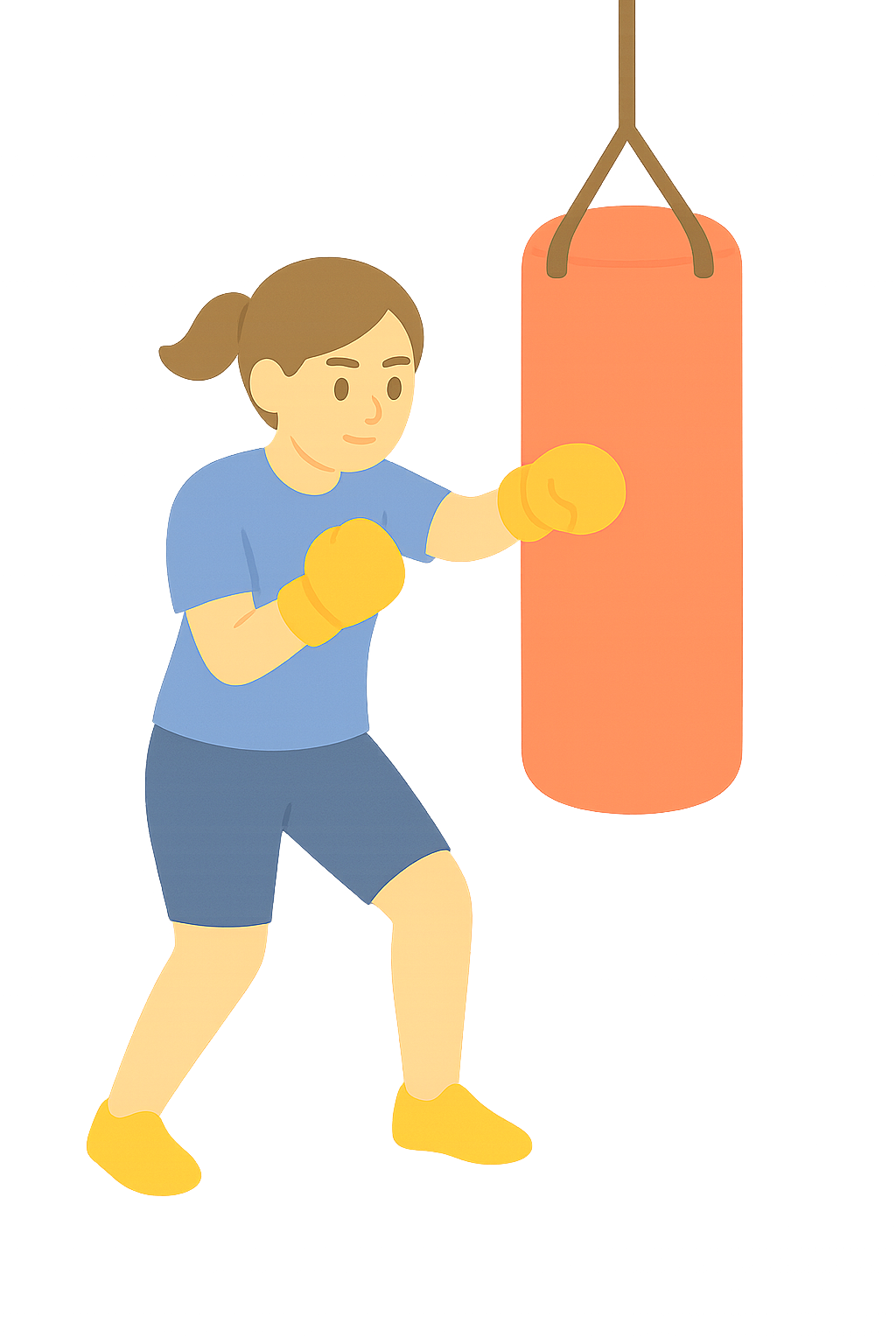 샌드백 치는 모습