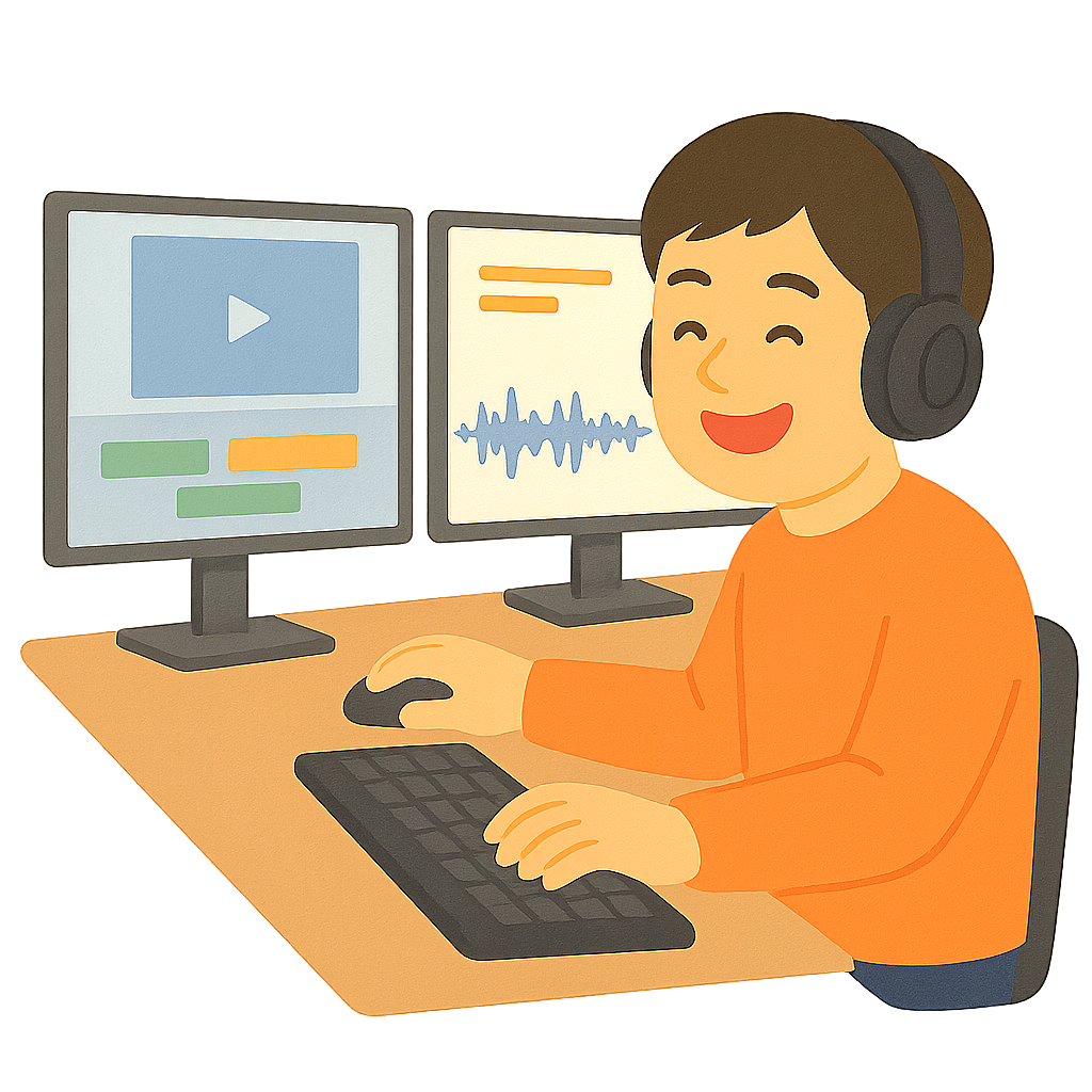 모니터2개로 작업중인 크리에이터