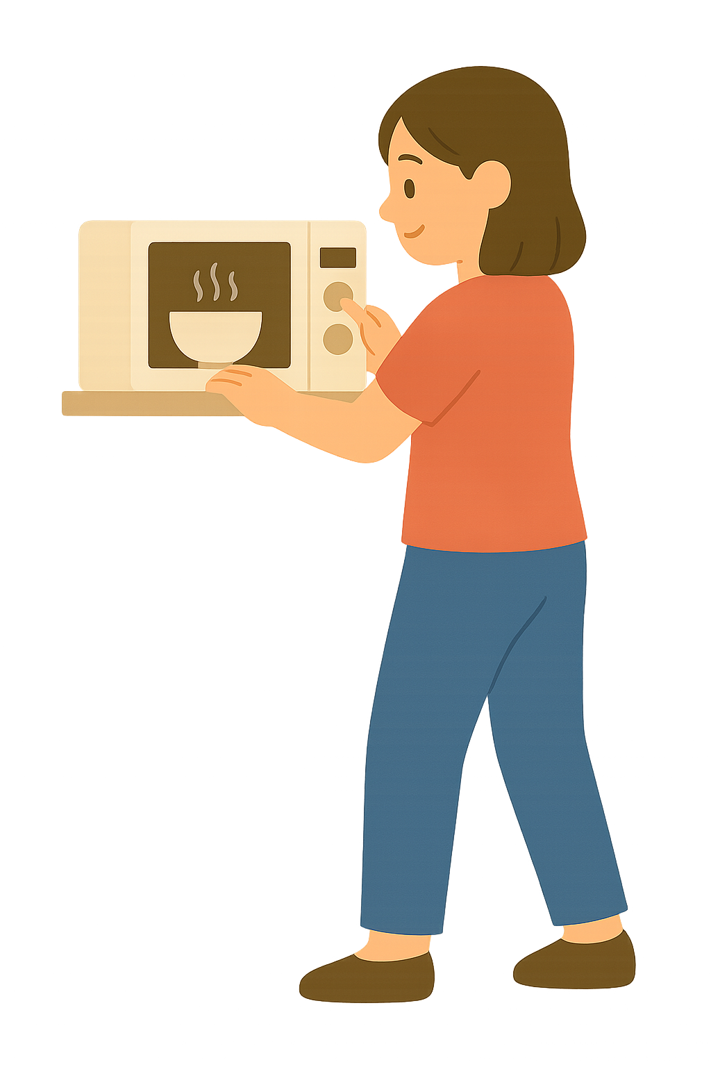 전자레인지로 음식데우는 장면