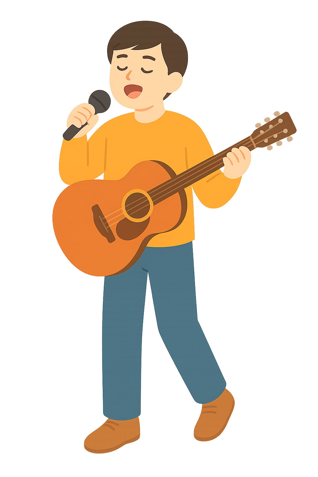 기타를 들고 노래하는 사람
