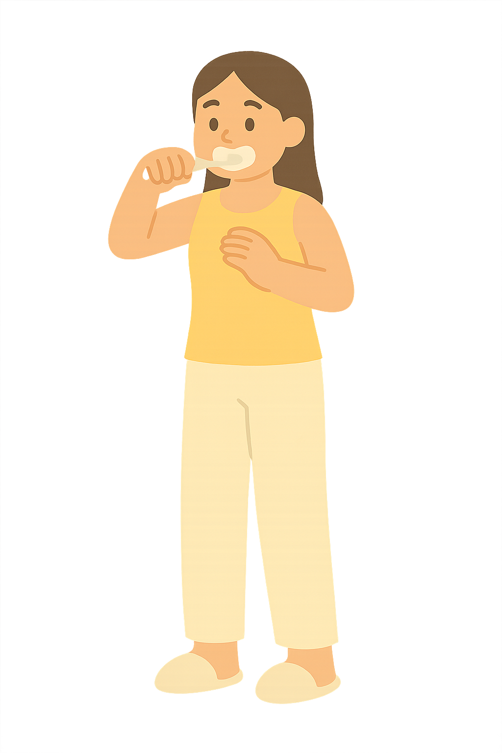 전동칫솔로 양치하는 모습