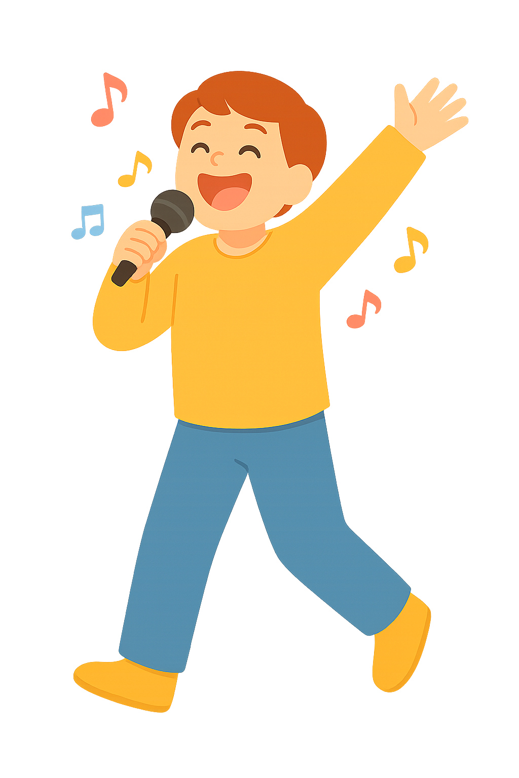 노래부르며 인사하는 모습