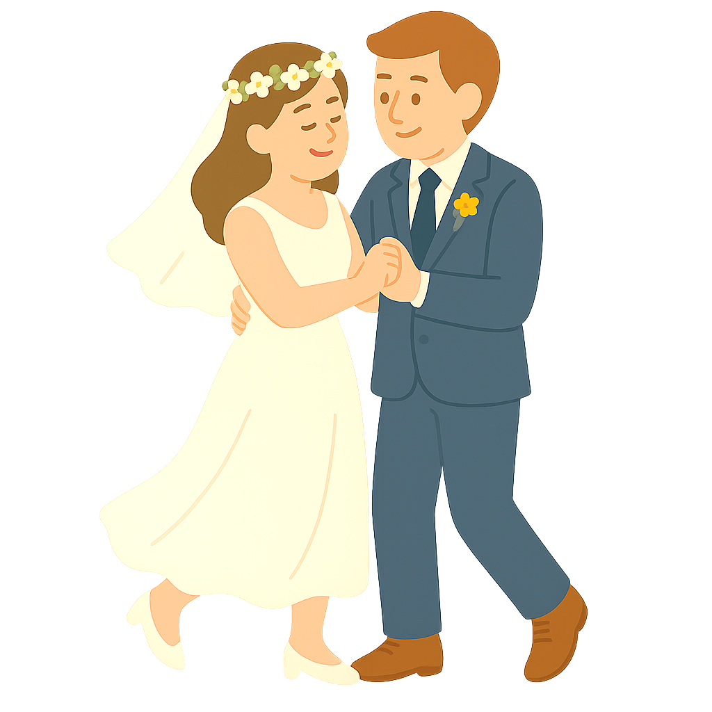 결혼식 피로연에서 춤추는 모습