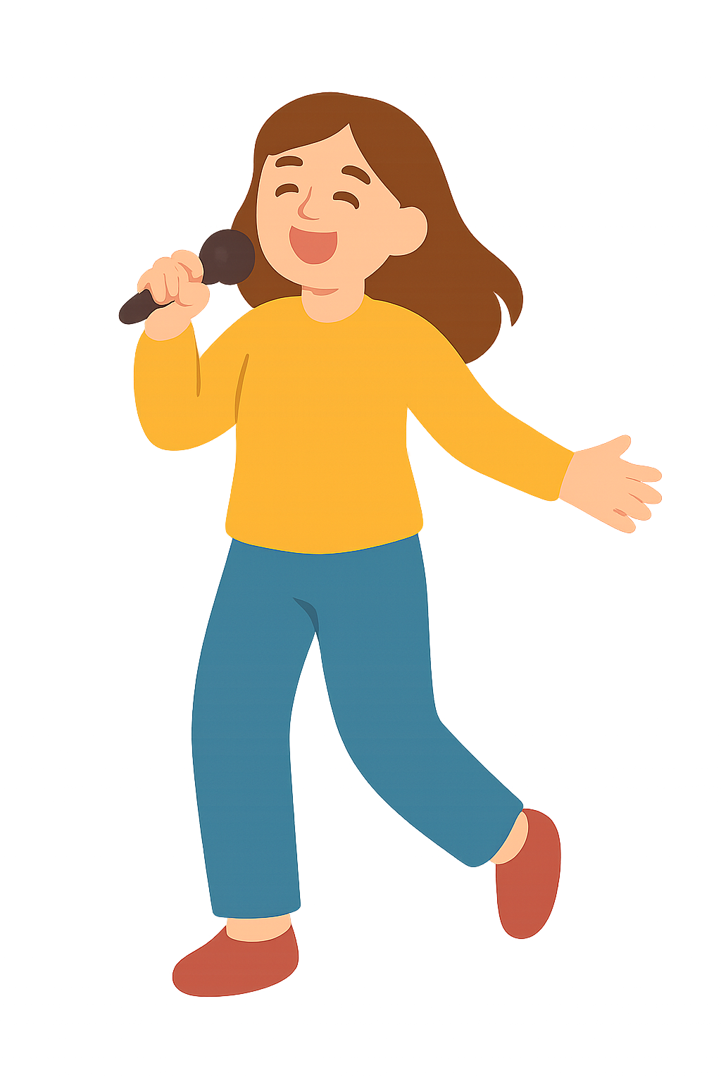 가볍게 춤추며 노래하는 모습