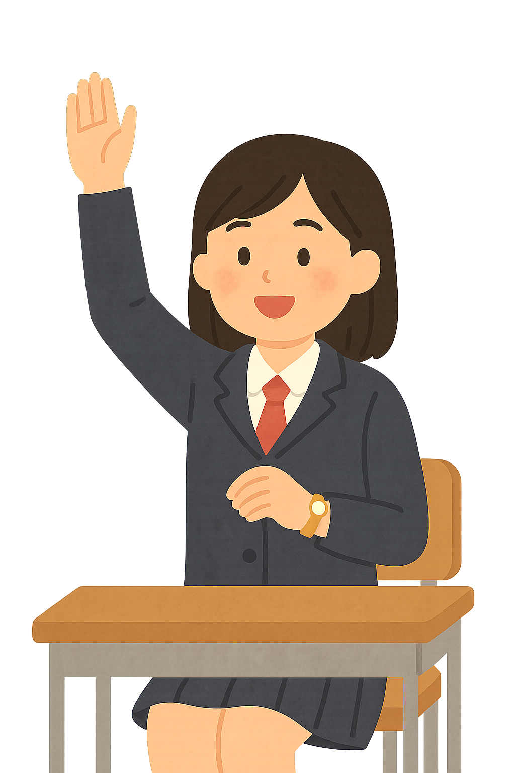 학생이 교실에서 손들고 발표