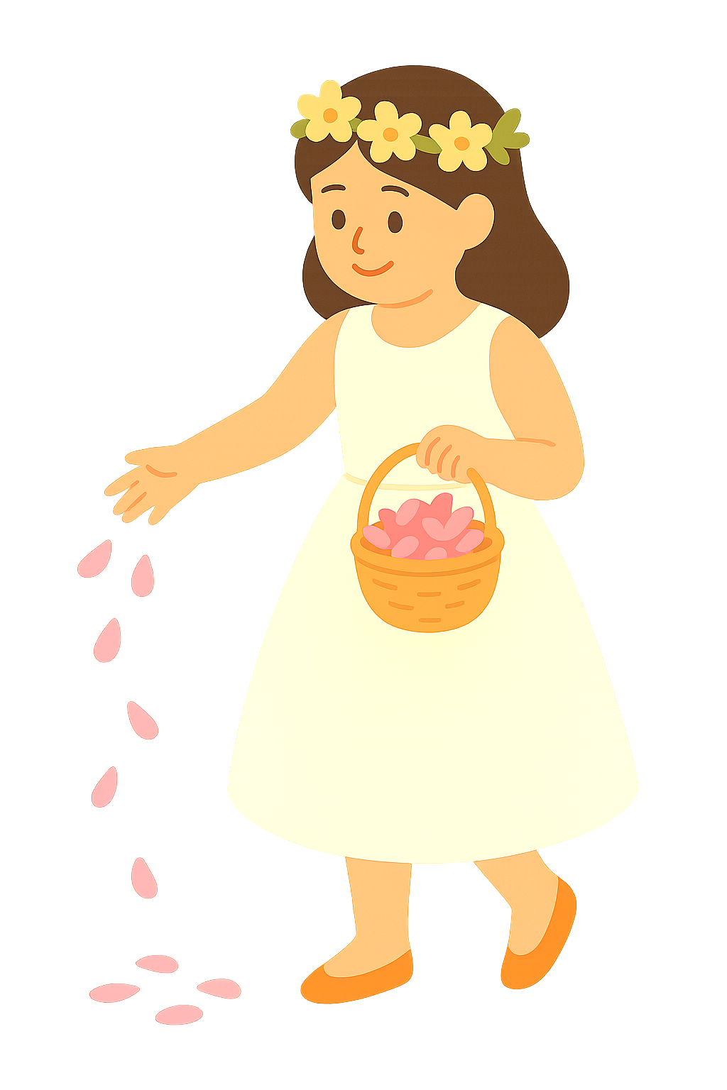 꽃잎을 뿌리는 소녀