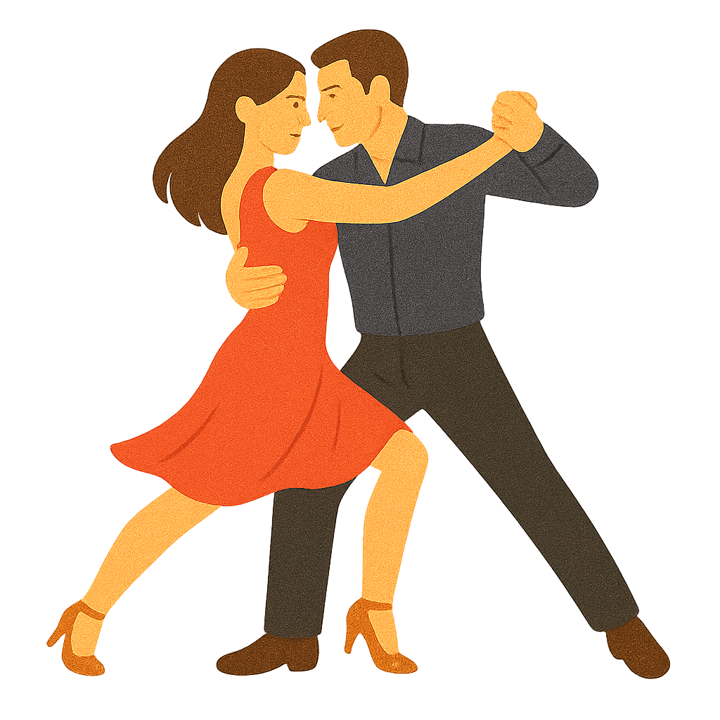 눈맞춤을 하며 탱고추는 커플