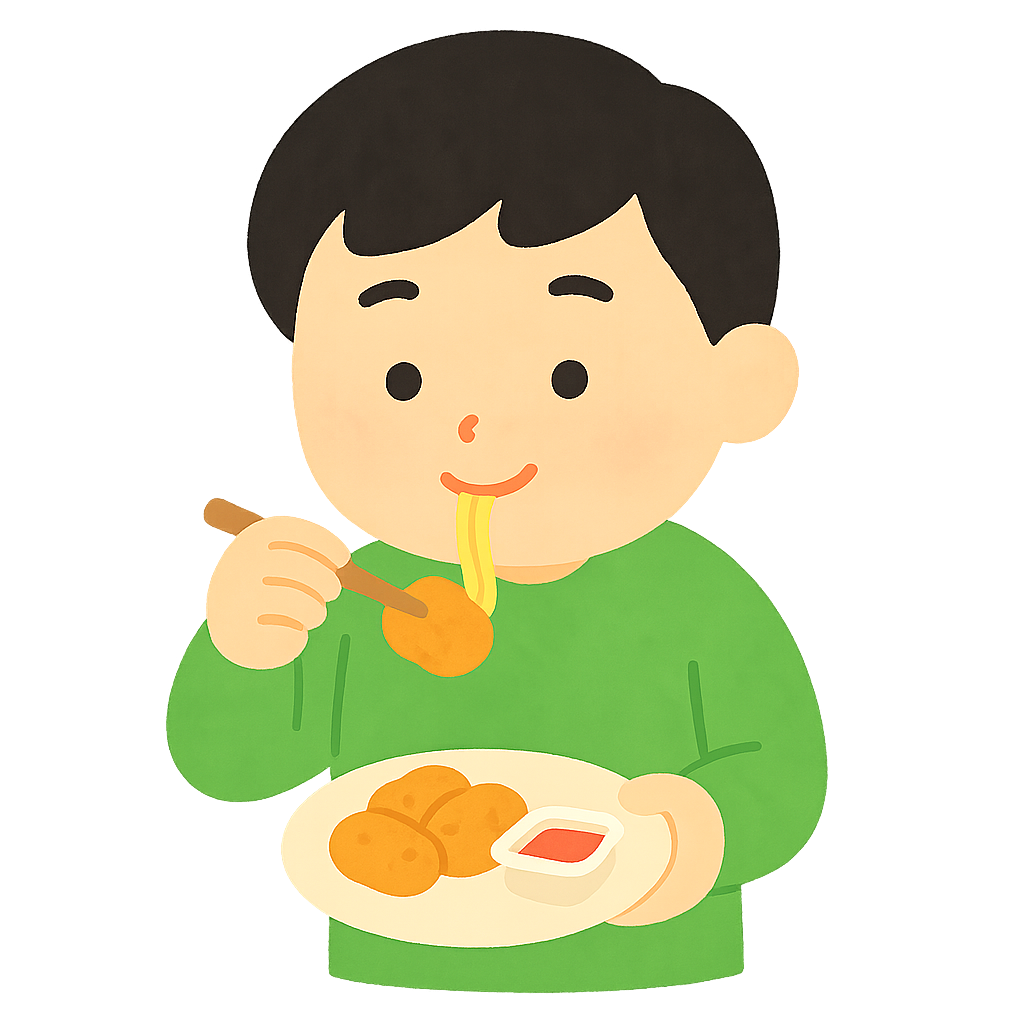 치킨너겟에 소스찍기