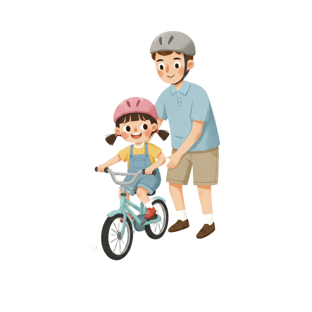 자전거 타는 방법 가르쳐주는 아빠