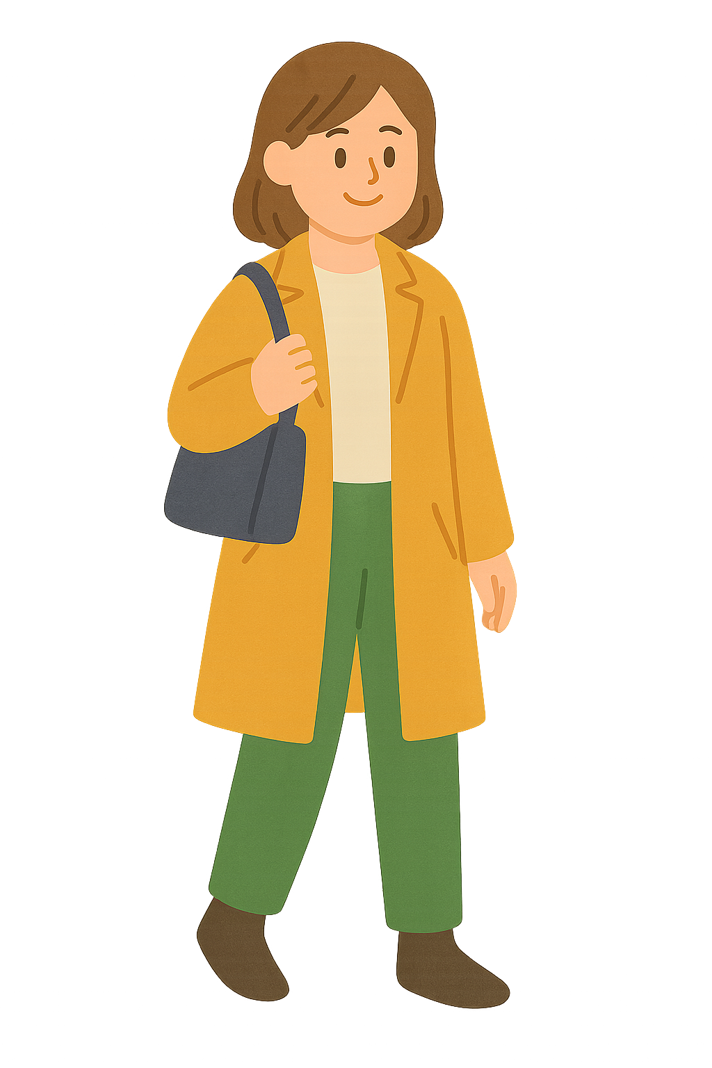 봄코트를 걸치고 가방을 든여성