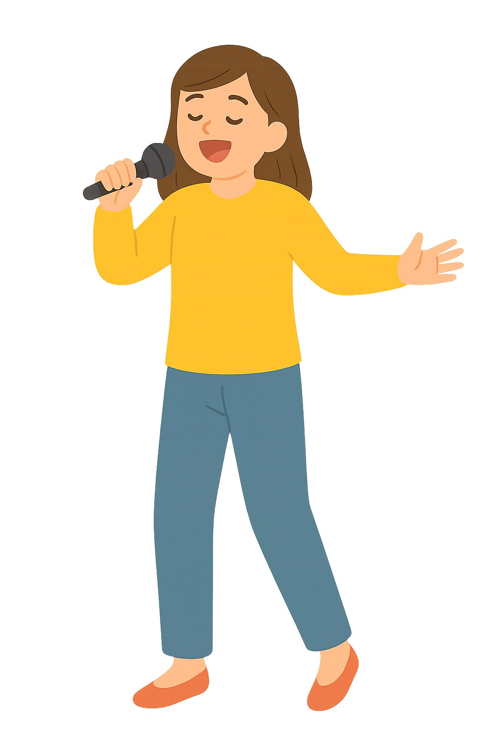 두 팔을 벌리고 노래하는 모습