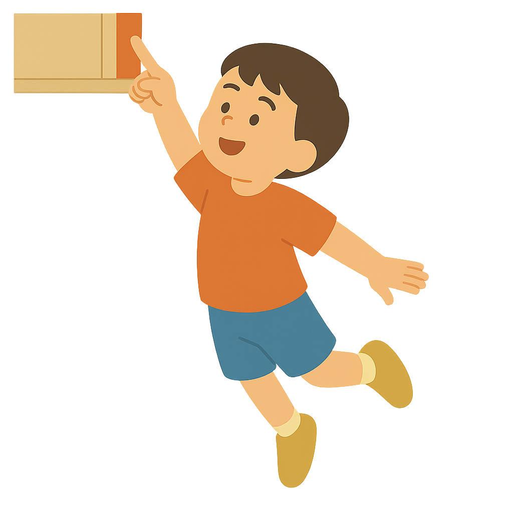 키가닿지않아 책을 꺼내려고 점프하는 아이