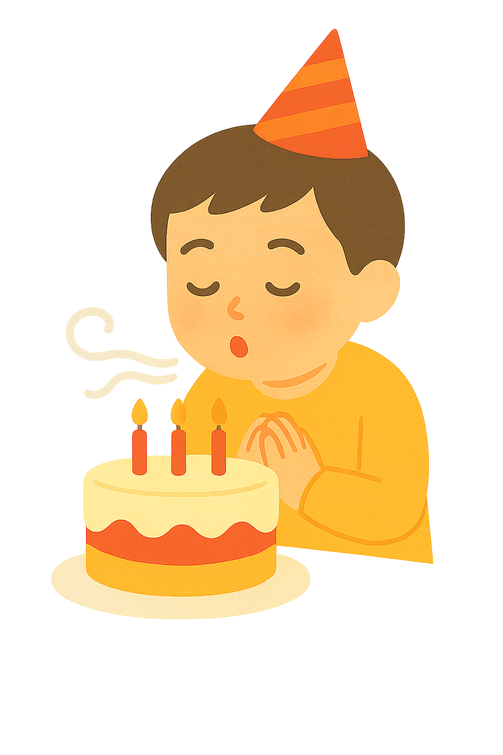 생일초를 불고 소원비는 장면