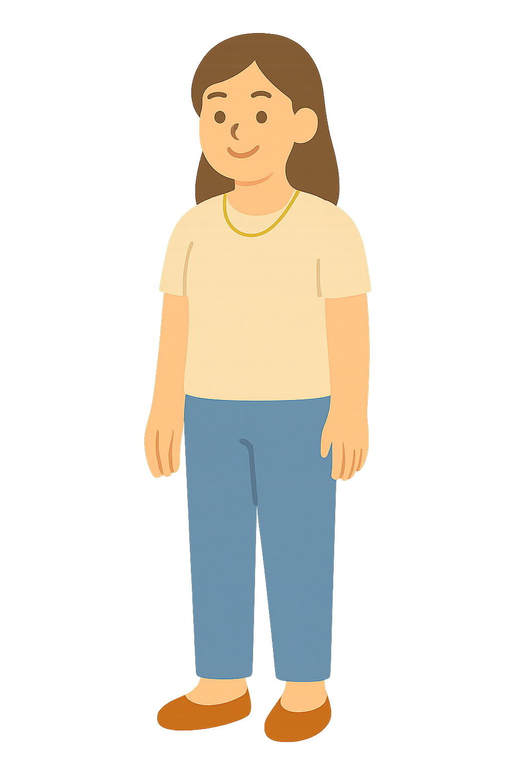 목에 얇은 체인 목걸이를 착용한 모습