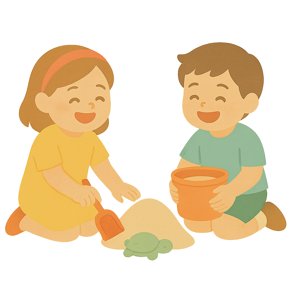 색연필로 함께 그림그리는 장면