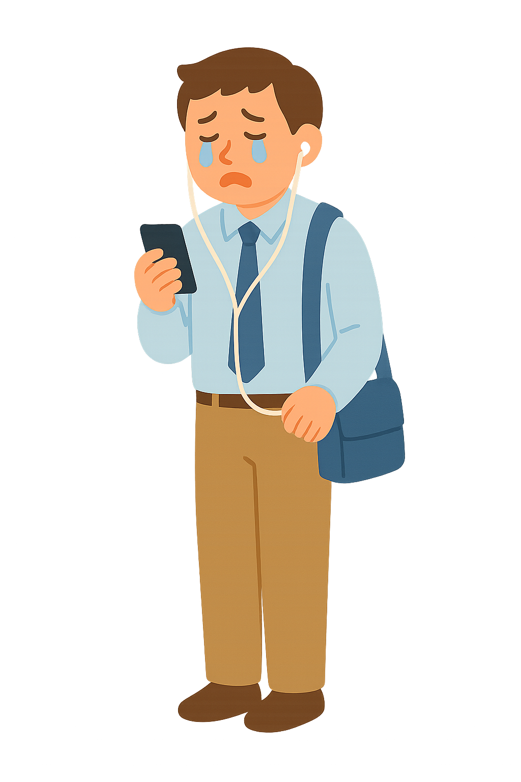 퇴근길 이어폰을 낀 채 울고있는 사람