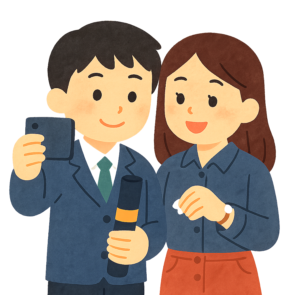 졸업장 들고 친구와 셀카찍기