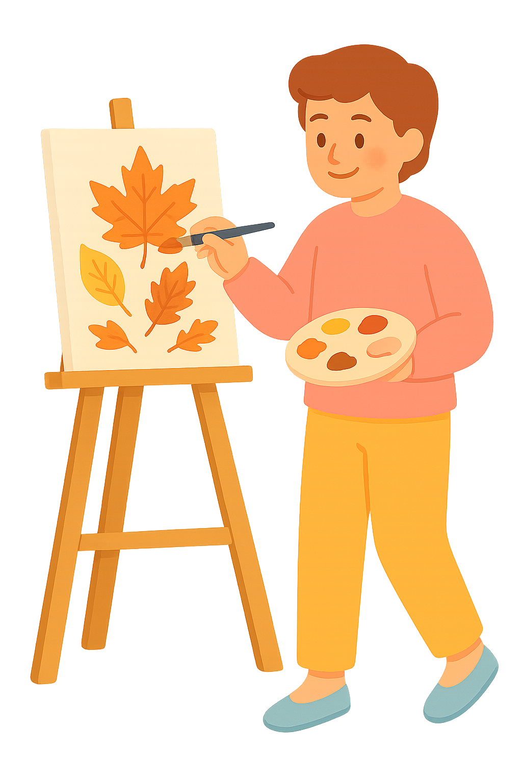 낙엽을 그림으로 그리는 사람