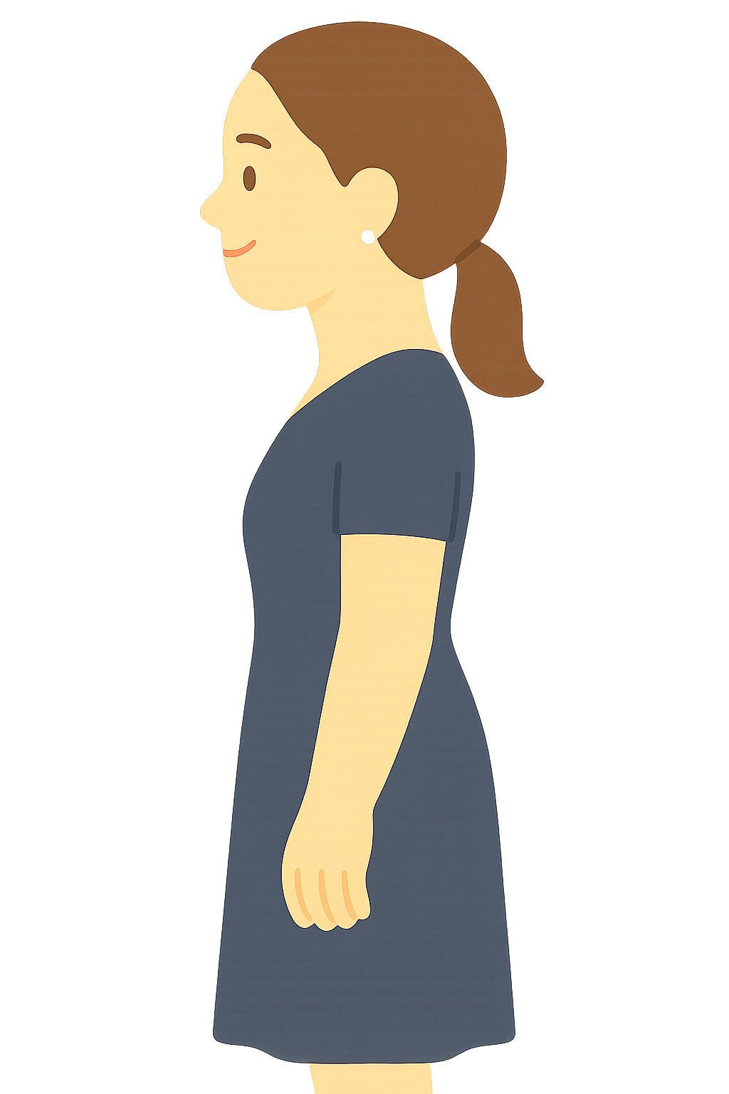 귀에진주 귀걸이를 착용한 모습