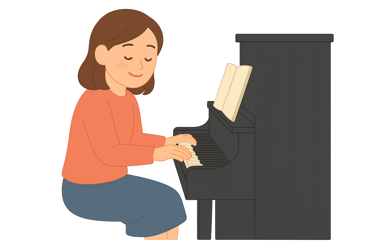 피아노 반주중인 반주자