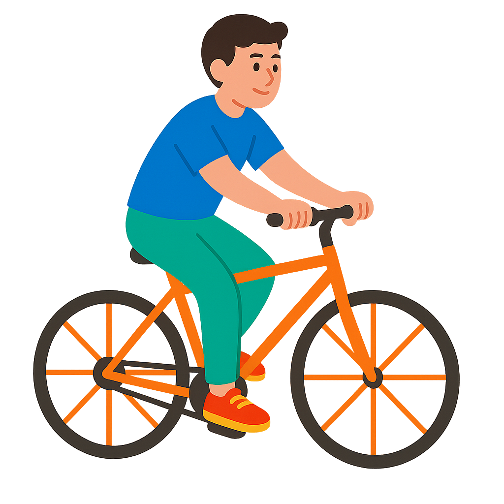 자전거를 타는 모습