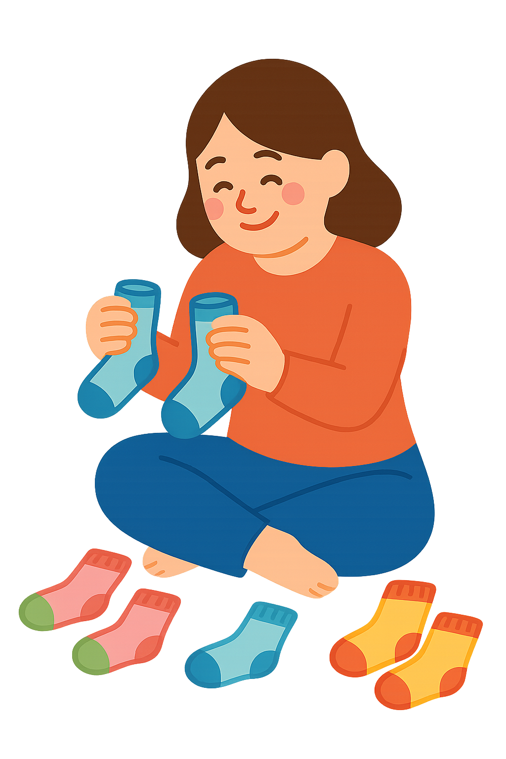 양말짝 맞추는 장면