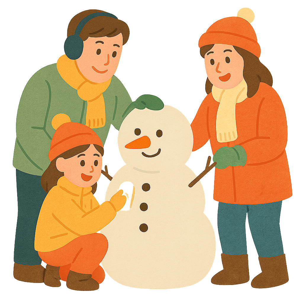 눈사람을 만드는 가족