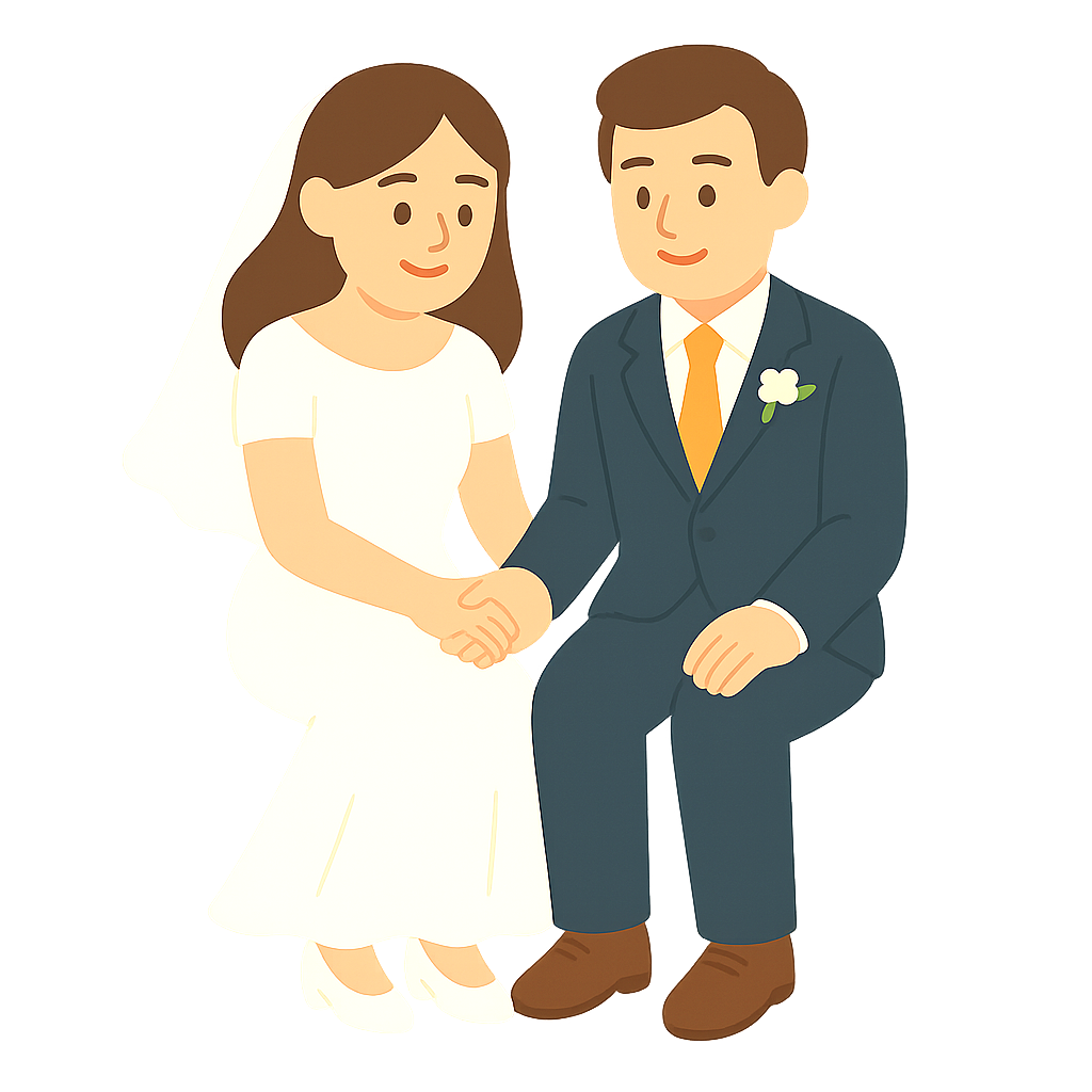 나라나히 앉아 손을 잡고 있는 모습