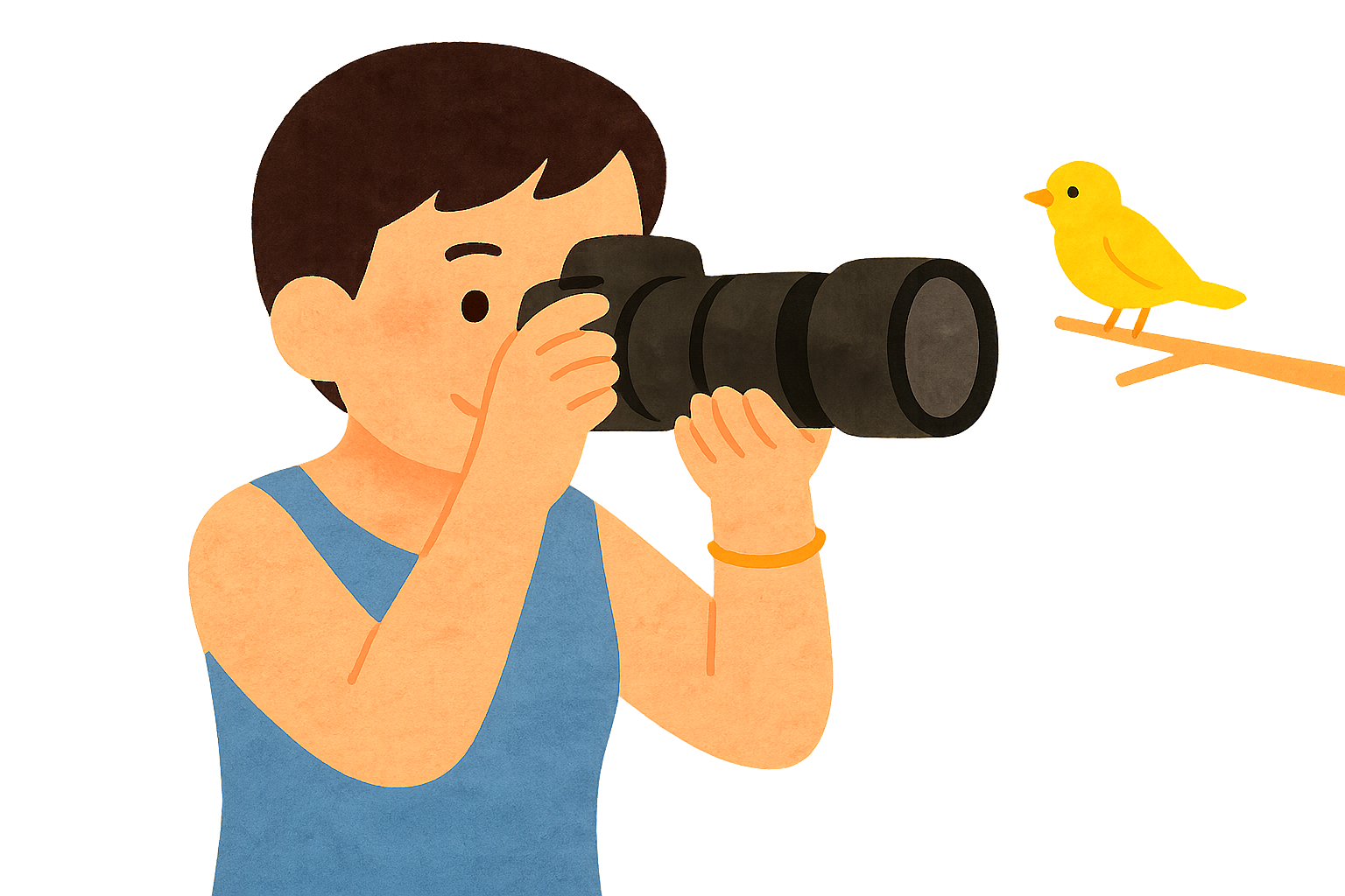 망원카메라로 새 사진찍기