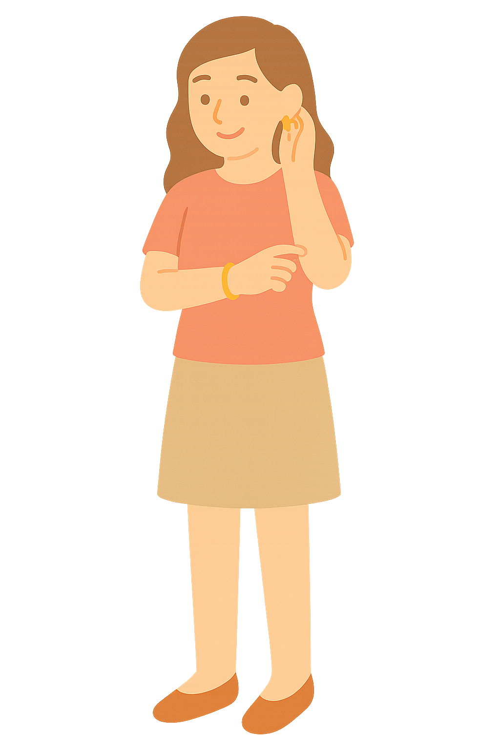 뱅글 팔찌를 찬 여성