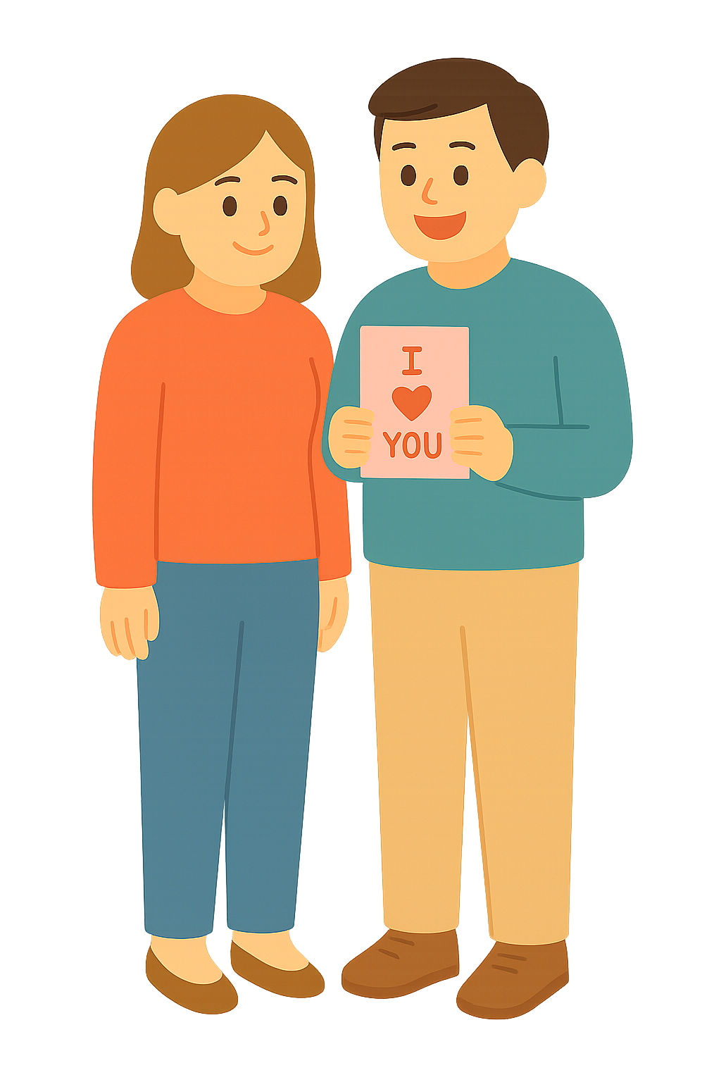 사랑고백 메시지를 건네는 장면