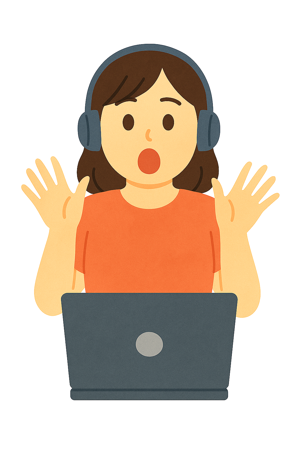 리액션 영상 촬영하며 놀라는 표정