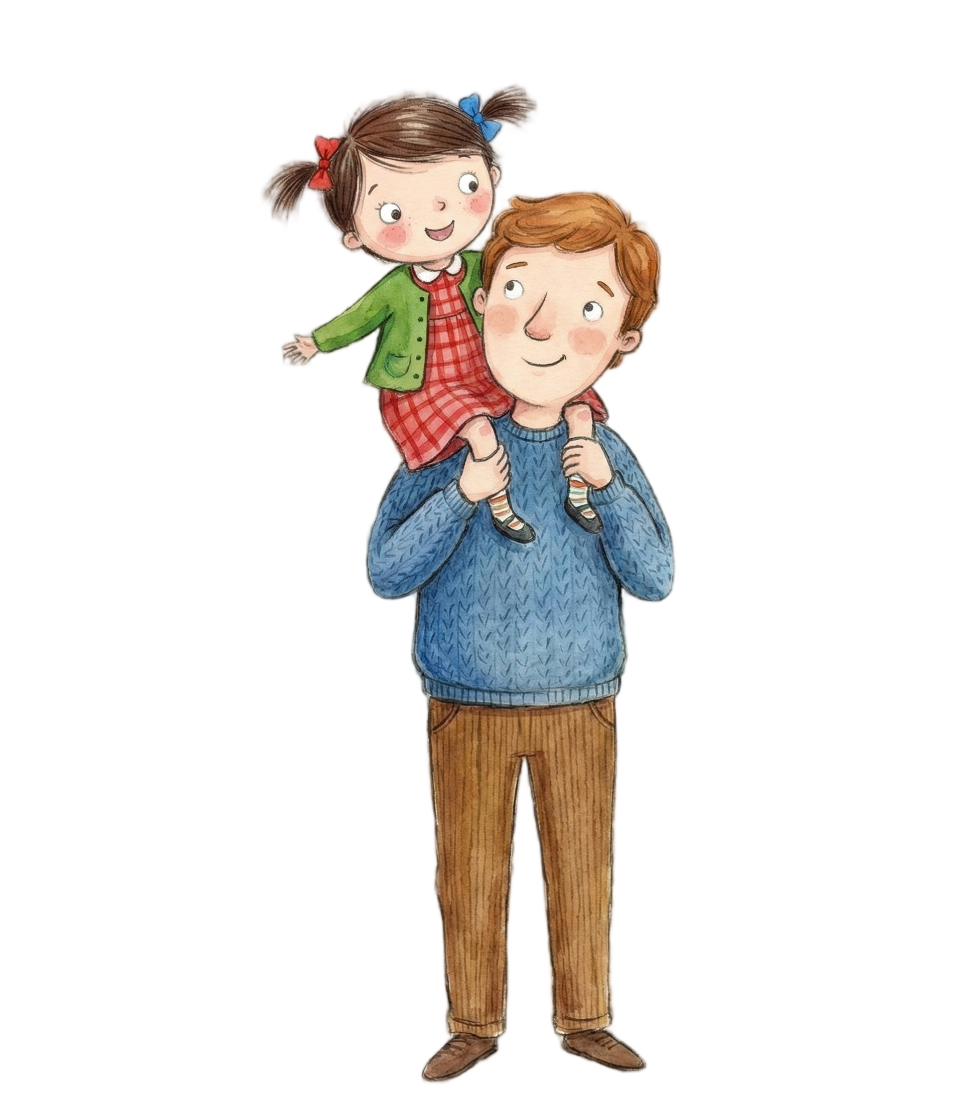 아빠 어깨 위에 올라탄 아이