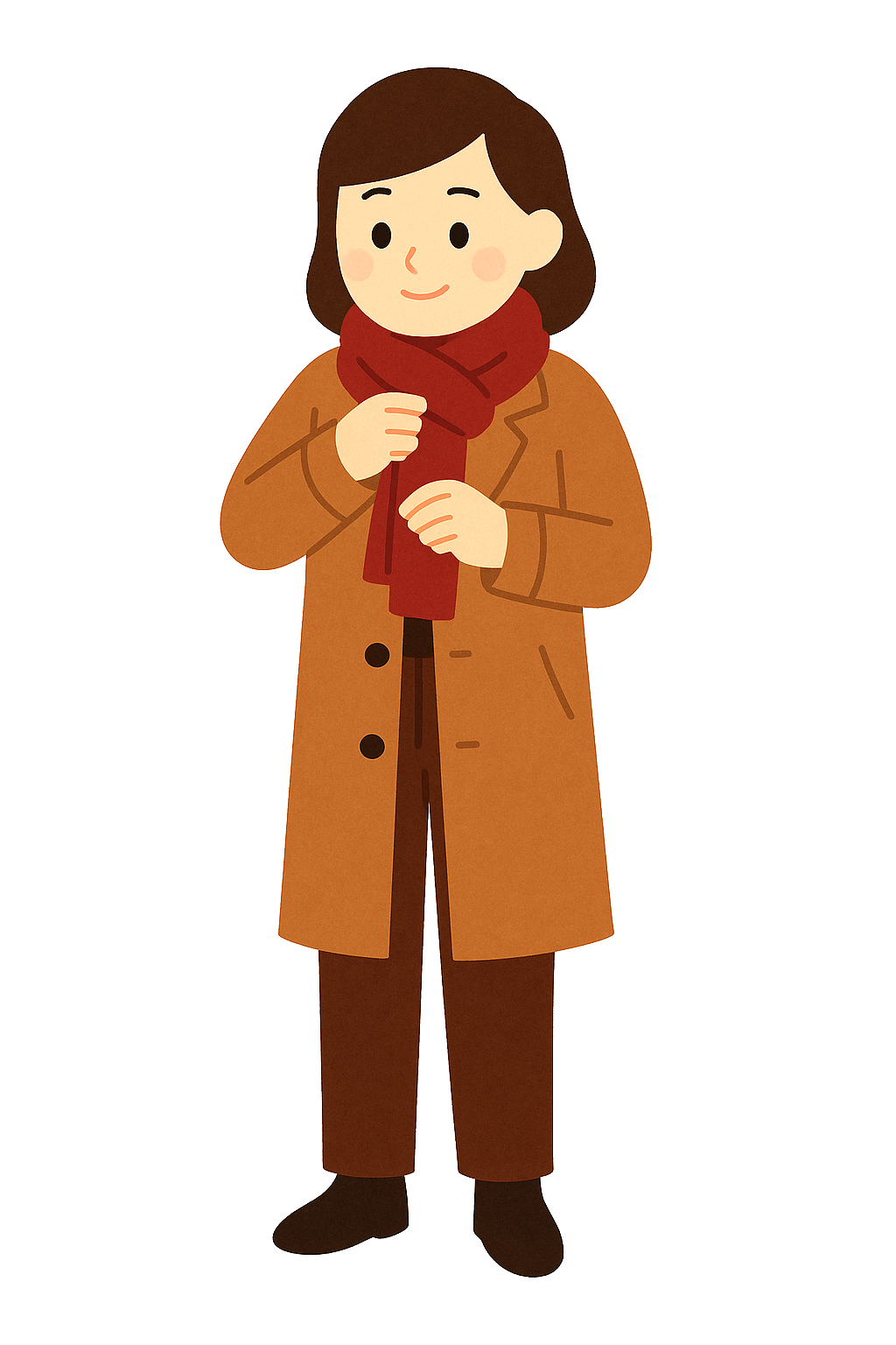 롱코트 입고 스카프감기